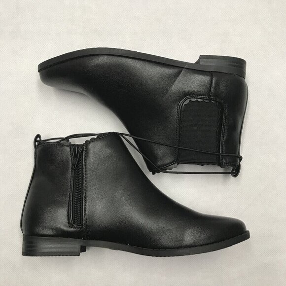 Arizona Ribbon Ankle Boots Booties Womens 3M Black Almond Toe Zip Up New - Picture 6 of 10